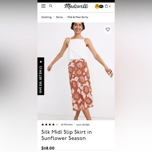 Madewell silk skirt
